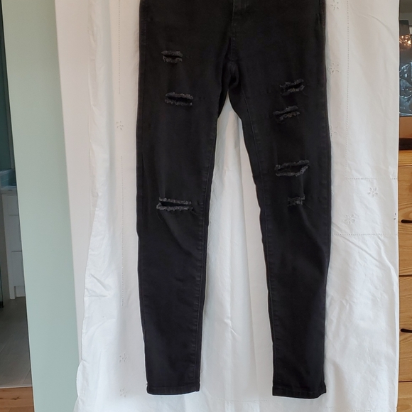 WAX Jean WOMENS Slashed Destroyed Skinny Jeans - Picture 4 of 11